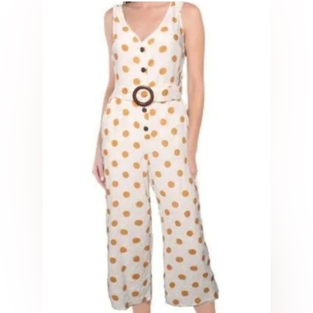 Monteau Los Angeles Polka Dot Sleeveless Jumpsuit Sz S